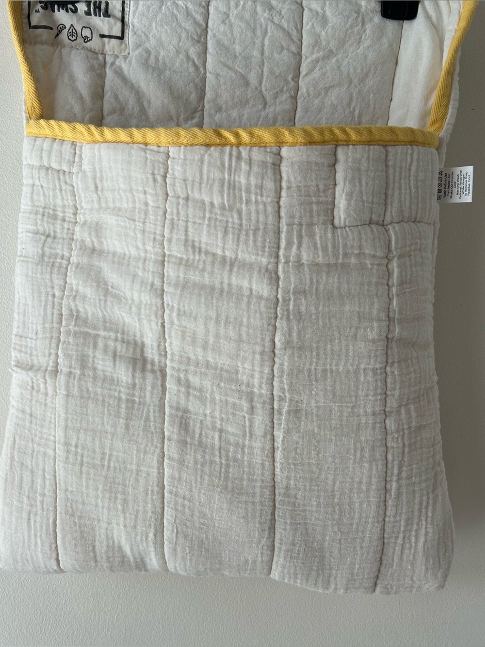 The Swag Large Reusable Produce 100% Cotton Storage Bag Yellow Cream - Picture 9 of 12